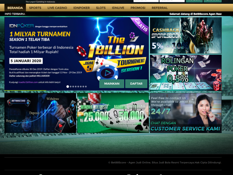 Agen Judi Online Terbaik Indonesia&nbsp;Bet88Score